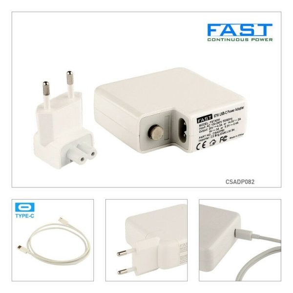 CSADP082 APPLE MACBOOK 20V, 4.3A-14.5V, 2A-9V UYUMLU Type-C NOTEBOOK ADAPTOR