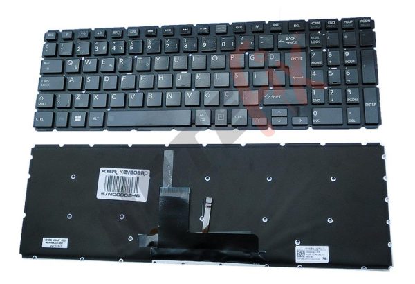 Toshiba Satellite L50-B, L50D-B, L50T-B, L55-B, L55D-B, L55T-B Siyah Işıklı Notebook Klavye