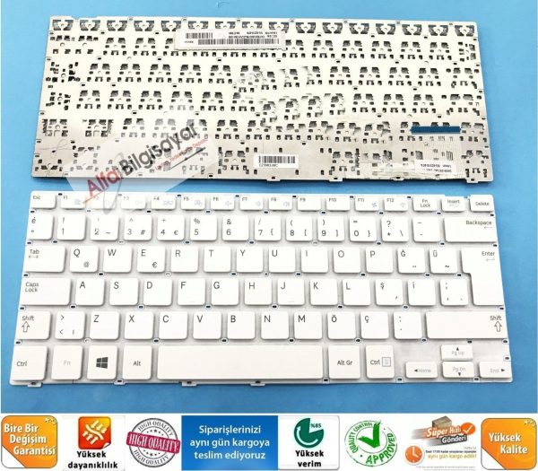 Samsung ATIV Book Beyaz 905S3G 910S3G 915S3G NP905S3G NP910S3G NP915S3G SG-62310-87A SG-62310-2GA BA59-03786Q BA59-03786j Klavye Tuş Takımı Q - Türkçe