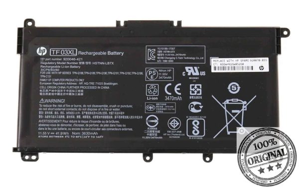 TF03 HP Pavilion HT03 HT03XL 14-cf, 14-ck, 14-cm 14q-cs, 14s-cf, 14s-cr 15-da, 15-db 15-dw 15q-ds, 15s-du, 15s-fq 17-by, 17-ca, 17t-by 14-ce, 15-cs, 15-cu 15-cw, 15t-cu, Pavilion x360 14-dh, x360 14m-dh, x360 14t-dh, x360 15-dq, x360 15t-dq Batarya Orjına