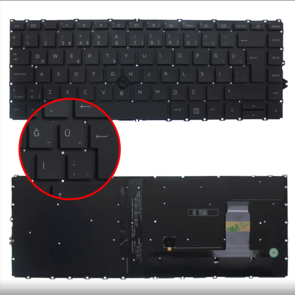 Hp EliteBook 840 G7 845 G7 745 G7 840 G8 Notebook Klavye Siyah Aydınlatmalı Türkçe