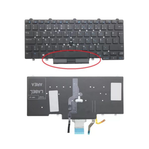Dell Latitude E5450 E5480 E5490 E7470 E7450 E7480 Siyah Türkçe Işıklı Notebook Klavye Versiyon 2